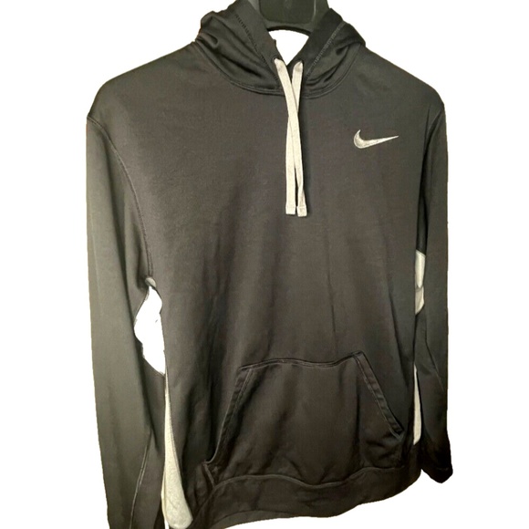 Nike Therma-Fit Mens Hoodie Full Zip Large, Gray Swoosh 2Tone Black / Gray Large - Picture 7 of 11